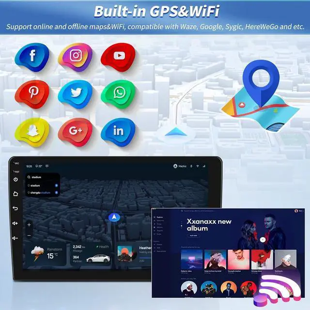 Alt view image 4 of 7 - [2+64G]Android 13 Car Stereo for Hyundai Elantra 2007 2008 2009 2010 with Wireless Carplay &Android Auto,9 Inch Touch Screen Car Radio with GPS WiFi Bluetooth FM/RDS Radio SWC AUX-in+AHD Backup Camera