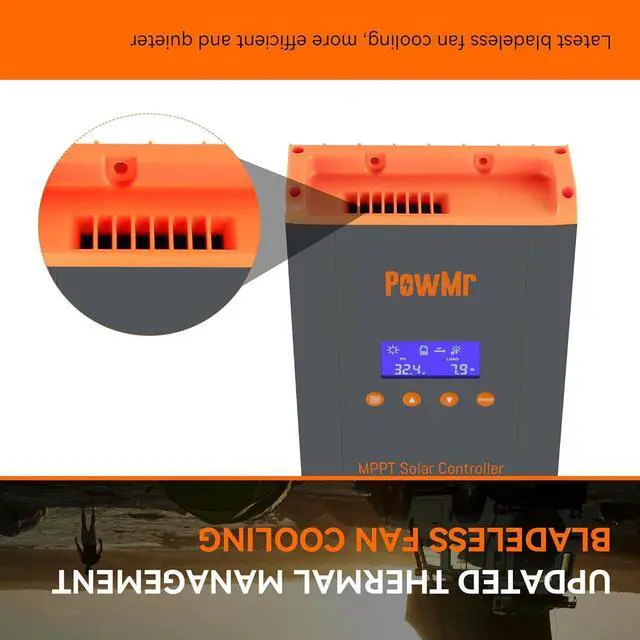 Alt view image 7 of 7 - 60A MPPT Solar Charge Controller, 12V/24V/48V/160V(Max) DC Input, Bulit in LCD Display, Support 12(Max) Solar Regulator Connections, Work for Lead-Acid and Lithium BatteriesParallel Version