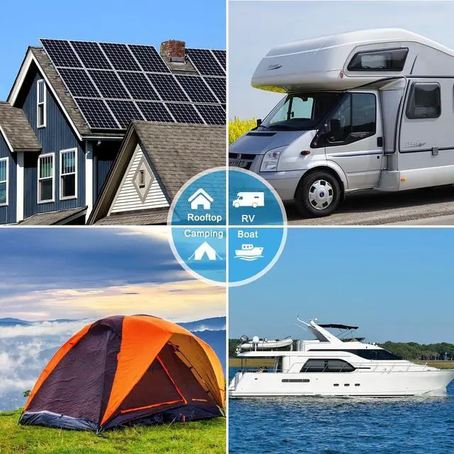 Alt view image 7 of 7 - 50W Solar Panels Kit 12V Monocrystalline Solar Maintainer 10A Battery Charge Controller with Extension Cable and Clips O-Ring Terminal fit RV Car Rooftop Camp Off Grid Applications