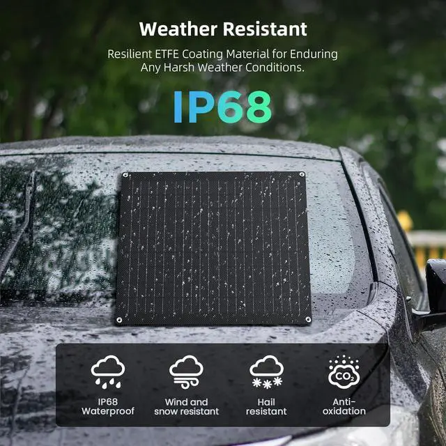 Alt view image 5 of 7 - 40W 12V Solar Battery Charger,2 PCS 20W Solar Battery Maintainer with Built-in Intelligent Charge Controller,IP68 Waterproof Trickle Charger for Car Boat Marine RV Trailer