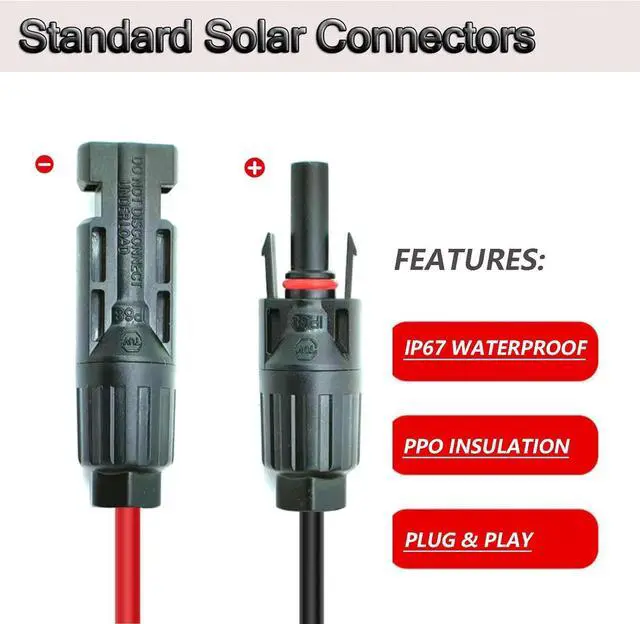 Alt view image 3 of 7 - 12AWG 50FT Solar to ADS Adapter Charge Cable for Solar Generator,Solar Charge Controller and Portable Power Stations (12AWG 50FT Horizontal)