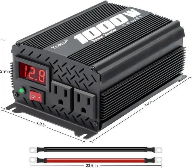 Alt view image 2 of 6 - 1000 watt Inverter Modified Wave 12V to 110V/120V DC to AC Inverter car Power Inverter for semi Truck Vehicles Camping RV Van Solar Power Inverter Converter with LCD Display-1000w