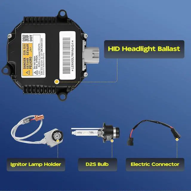 Alt view image 3 of 7 - 2 Set Xenon HID Ballast Headlight Control Unit with Igniter & D2S Bulb Compatible with Nissan Altima Maxima Murano 370Z 350Z G35 G37 FX35 FX45 QX56 QX70 QX80 Replace 28474-89904 28474-8991A