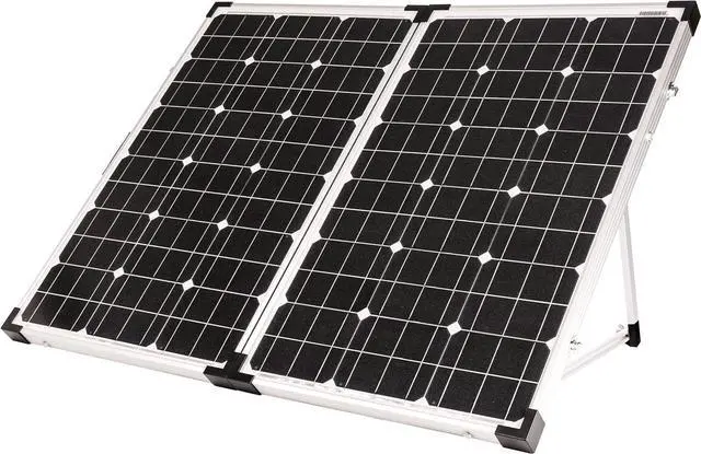 Main image of GP-PSK-90 90W Portable Folding Solar Panel Kit, 10 Amp Solar Controller, Adjustable Folding Legs, SAE & XLR Plug Adapters, Includes Heavy Duty Carrying Case