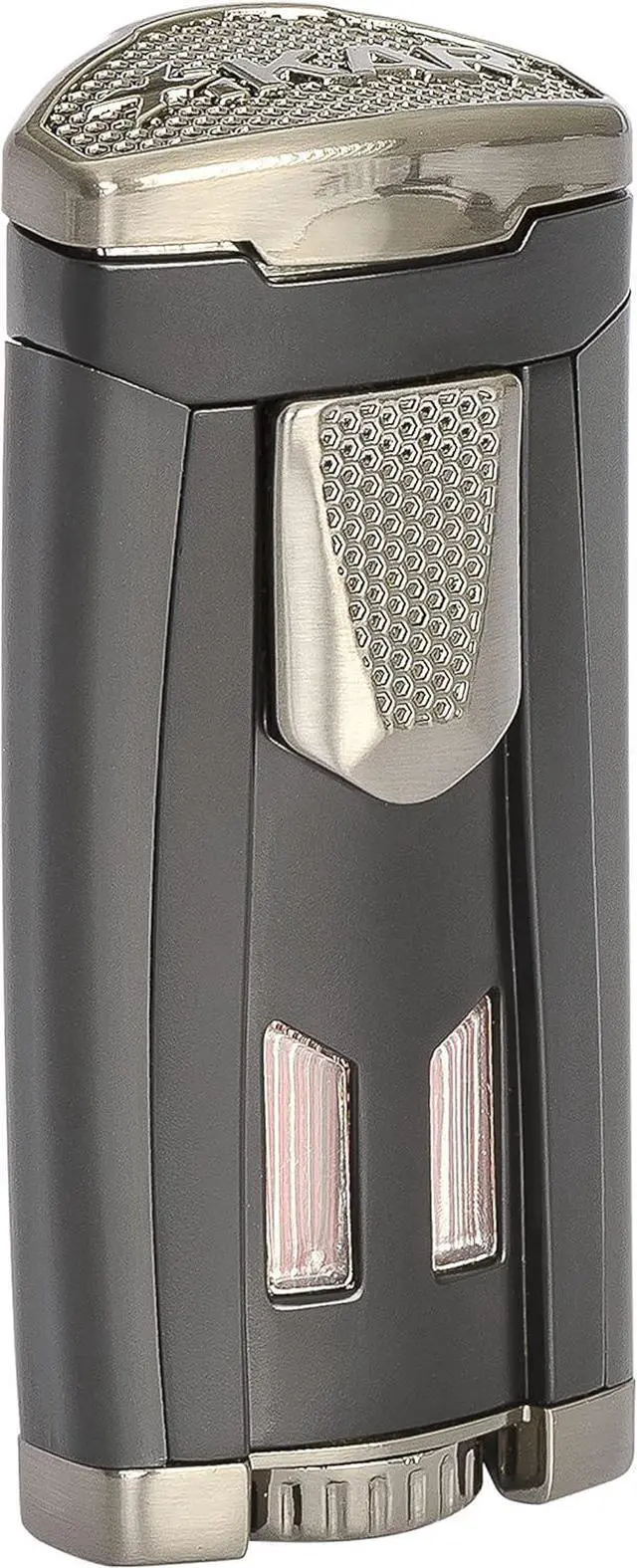 Main image of HP3 Triple Jet Flame Butane Torch Lighter, Silver | Wind Resistant, Refillable Fuel Tank with EZ-View Window, Adjustable Flame, Easy Push Ignition, Flip-Top Lid, High Altitude Tested