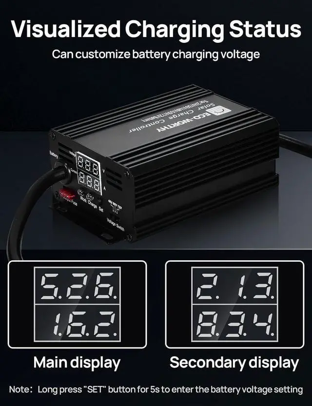 Alt view image 4 of 7 - 12A Boost MPPT Solar Charge Controller Solar Panel Regulator for 48V/60V/72V Lead-Acid, LiFePO4, Gel, Flooded Batteries .etc in Golf Cart Electric Vehicles and Solar System