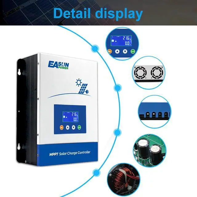 Alt view image 3 of 6 - 100A MPPT Solar Charge Controller,12V/24V/36V/48V Auto,Max Input 150V LCD Display Regulator Intelligent Regulator Charge Controller