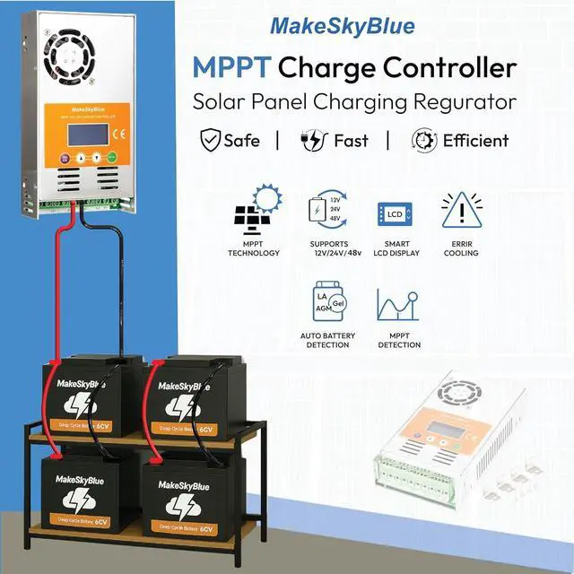 Alt view image 4 of 7 - 60A MPPT Charge Controller with CloudBOX Auto 12V/24V/48V Max 160VDC Input, LCD Display for Sealed Gel AGM Flooded and Lithium Batteries