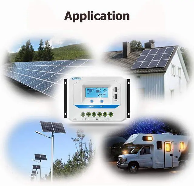 Alt view image 6 of 7 - Solar Charge Controller 30A 12V/24V Auto Work, Solar Panel Solar Charge Controller PWM Regulator with LCD Display and USB 5V Output, for Lead-Acid Gel Sealed Flooded Battery