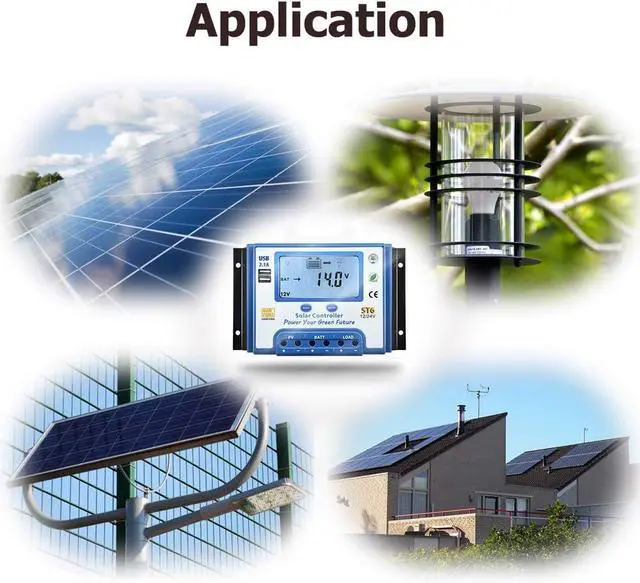 Alt view image 5 of 6 - 40A Solar Charge Controller 12V/24V Automatic Voltage Recognition Solar Panel Charging Discharge Regulator with Dual 5V USB Output Backlight LCD Display