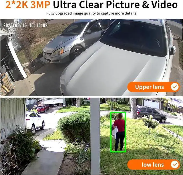 Alt view image 4 of 6 - Security Cameras Outdoor WiFi,5G/2.4G Cameras for Home Security Solar Power with Dual Lens,Motion Detection,Night Vision,2-Way Audio,Weather Proof,No Subscription Fee