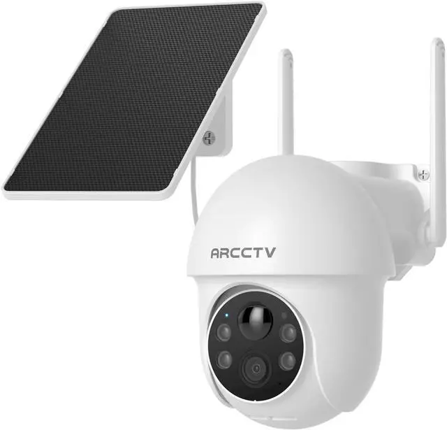 Main image of Solar Security Cameras Wireless Outdoor, 4MP 360° View Battery Powered Outdoor Camera, Night Vision with Spotlight, 2-Way Audio, PIR Motion Sensor, 2.4G/5G Dual Band WiFi, no Subscription