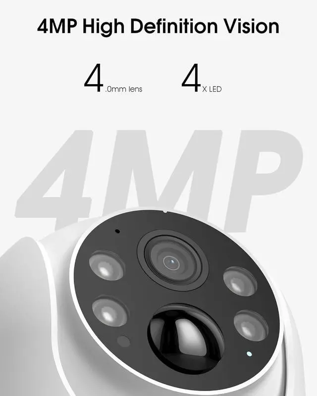 Alt view image 3 of 7 - Solar Security Cameras Wireless Outdoor, 4MP 360° View Battery Powered Outdoor Camera, Night Vision with Spotlight, 2-Way Audio, PIR Motion Sensor, 2.4G/5G Dual Band WiFi, no Subscription