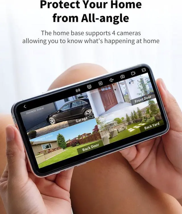 Alt view image 3 of 7 - Security Cameras Wireless Outdoor, 2 Cam Kit, No Subscription, Solar Powered Home Security Cameras System, 360° Panoramic View, 2K Color Night Vision, PIR Alerts, Support 5G & 2.4G WiFi Router
