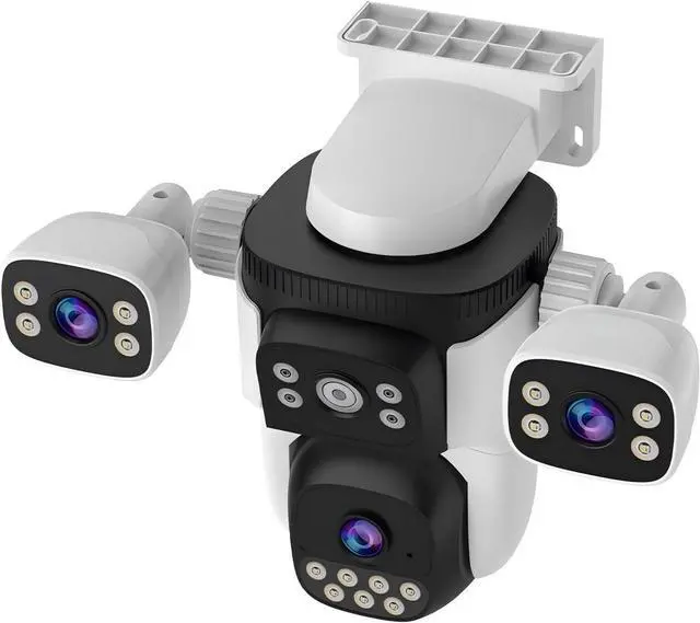 Main image of Triple Lens WiFi PTZ Security Camera, Three Cameras in One, Side Cameras with Adjustable All-Angle Arm, 2K 360° View No Blind Spot, Auto Tracking, Spotlight, 2 Way Audio
