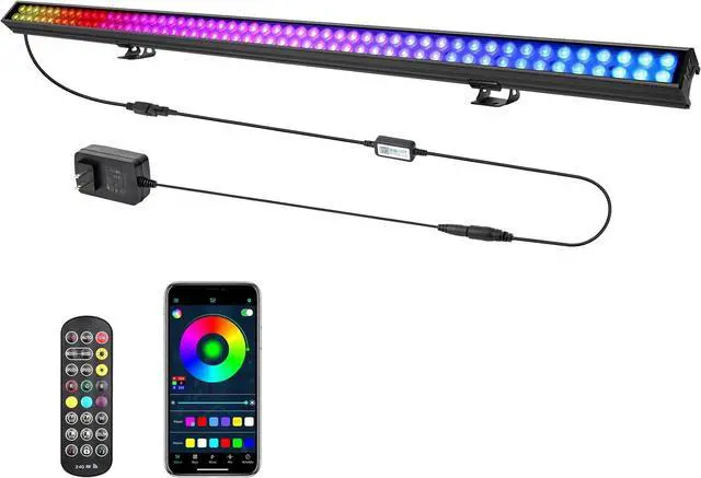 Main image of 60W RGB Stage Wash Light Bar - 108LEDs DJ Light Bar by Smart APP & Remote Control Dynamic Lighting Effects with Timing & Music Sync Function for Home Decor Wedding Church Party Stage Lighting Effects