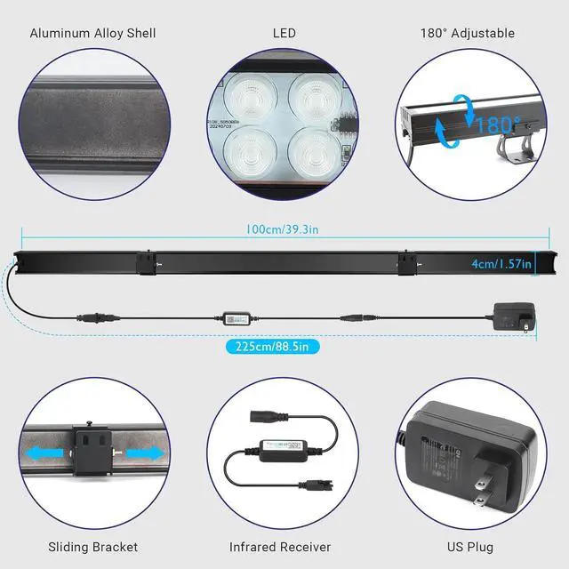 Alt view image 6 of 7 - 60W RGB Stage Wash Light Bar - 108LEDs DJ Light Bar by Smart APP & Remote Control Dynamic Lighting Effects with Timing & Music Sync Function for Home Decor Wedding Church Party Stage Lighting Effects