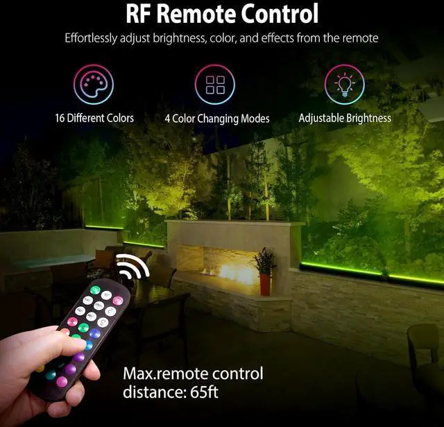 Alt view image 4 of 7 - LED Wall Washer Light with RF Remote, 144W RGBW Waterproof Color Changing Wash Light Bar, 120V 40" Heavy Duty Commercial Light Fixtures for Outdoor & Indoor Lighting Projects