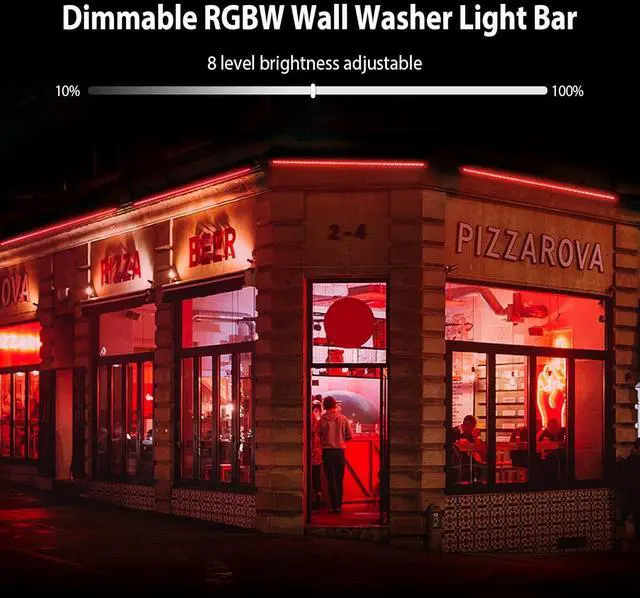 Alt view image 5 of 7 - LED Wall Washer Light with RF Remote, 144W RGBW Waterproof Color Changing Wash Light Bar, 120V 40" Heavy Duty Commercial Light Fixtures for Outdoor & Indoor Lighting Projects