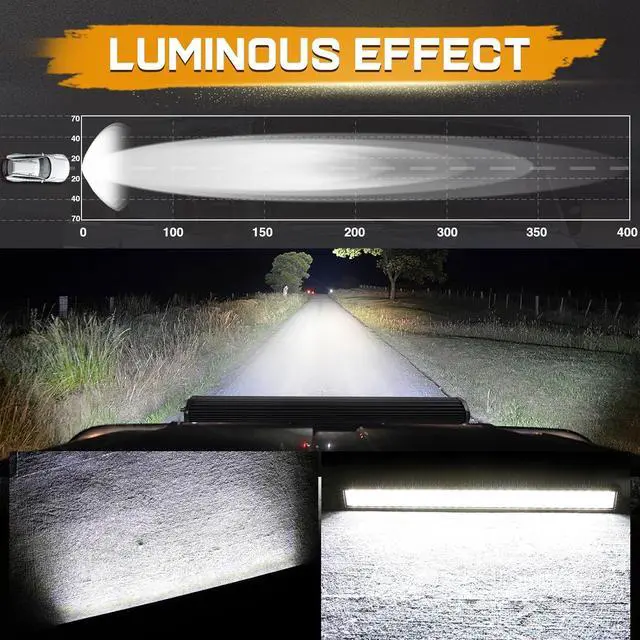 Alt view image 2 of 7 - 30 Inch LED Light Bar 480W Quad Row LED Driving Fog Lights Off Road Work Light Spot Flood Combo Beam Bumper Light for Trucks SUV ATV UTV RZR Toyota Boat Tractor