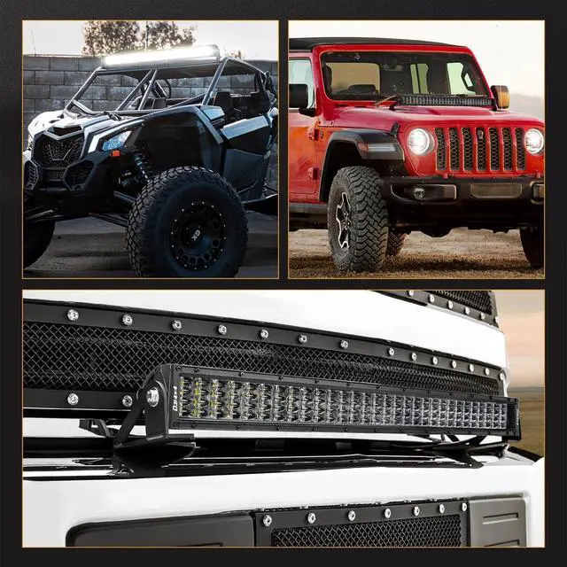 Alt view image 3 of 7 - 30 Inch LED Light Bar 480W Quad Row LED Driving Fog Lights Off Road Work Light Spot Flood Combo Beam Bumper Light for Trucks SUV ATV UTV RZR Toyota Boat Tractor