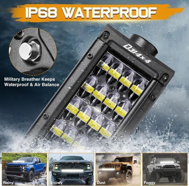 Alt view image 5 of 7 - 30 Inch LED Light Bar 480W Quad Row LED Driving Fog Lights Off Road Work Light Spot Flood Combo Beam Bumper Light for Trucks SUV ATV UTV RZR Toyota Boat Tractor