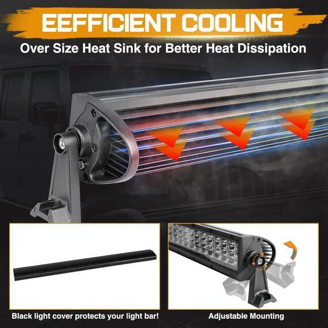 Alt view image 6 of 7 - 30 Inch LED Light Bar 480W Quad Row LED Driving Fog Lights Off Road Work Light Spot Flood Combo Beam Bumper Light for Trucks SUV ATV UTV RZR Toyota Boat Tractor