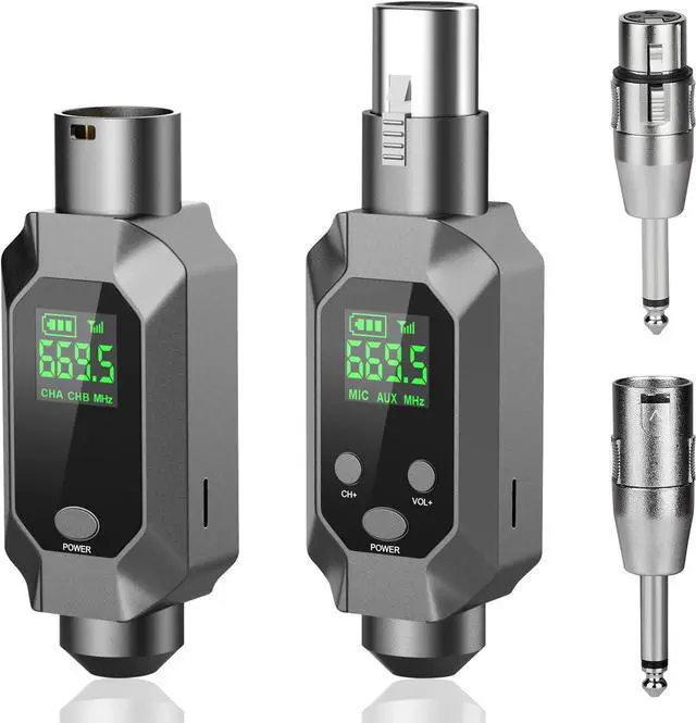 Main image of Wireless XLR Transmitter and Receiver UHF Wireless Microphone System for 262ft Range 8Hrs Battery Wireless Transmitter & Receiver Mic Adapter for Condenser, Dynamic Mics, PA, Mixer,Guitar