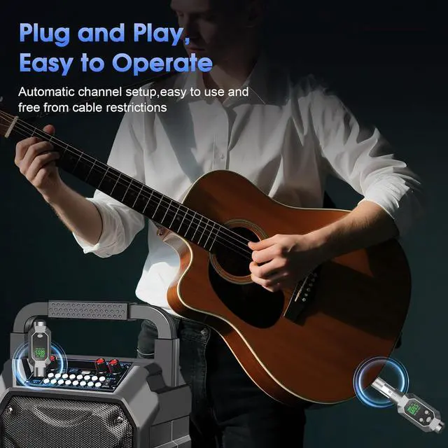 Alt view image 5 of 7 - Wireless XLR Transmitter and Receiver UHF Wireless Microphone System for 262ft Range 8Hrs Battery Wireless Transmitter & Receiver Mic Adapter for Condenser, Dynamic Mics, PA, Mixer,Guitar