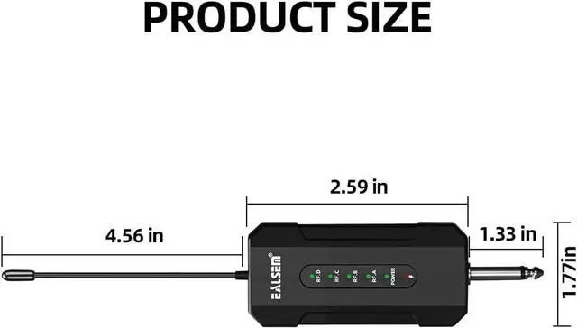 Alt view image 3 of 3 - ES-384 4-CH UHF Wireless Handheld Microphone System - 164ft Range, Rechargeable Receiver, Plug-and-Play for Karaoke & Live Shows - 4 Handheld Mics Included