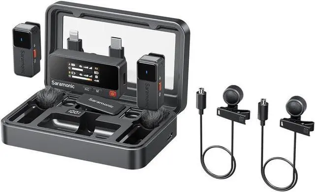 Main image of Air 2-Person Wireless Micro Lavalier Microphone for iPhone/Camera/Android/PC 24-bit/48kHz, Noise Canceling, Limiting, Headphone Out, 120dB Max SPL, for Streaming, YouTube, Interviews, Vlog