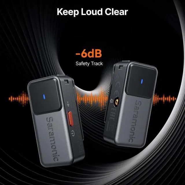 Alt view image 6 of 7 - Air 2-Person Wireless Micro Lavalier Microphone for iPhone/Camera/Android/PC 24-bit/48kHz, Noise Canceling, Limiting, Headphone Out, 120dB Max SPL, for Streaming, YouTube, Interviews, Vlog