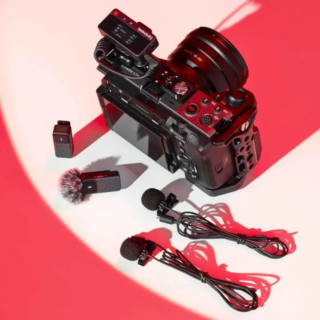 Alt view image 7 of 7 - Air 2-Person Wireless Micro Lavalier Microphone for iPhone/Camera/Android/PC 24-bit/48kHz, Noise Canceling, Limiting, Headphone Out, 120dB Max SPL, for Streaming, YouTube, Interviews, Vlog