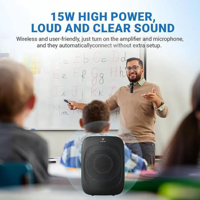 Alt view image 2 of 7 - Bluetooth Voice Amplifier with Wireless Lavalier Lapel Microphone for Teachers, Portable Speaker Clip-On Microphone, Mini Megaphone PA System for Classroom/Yoga/Public Events C006