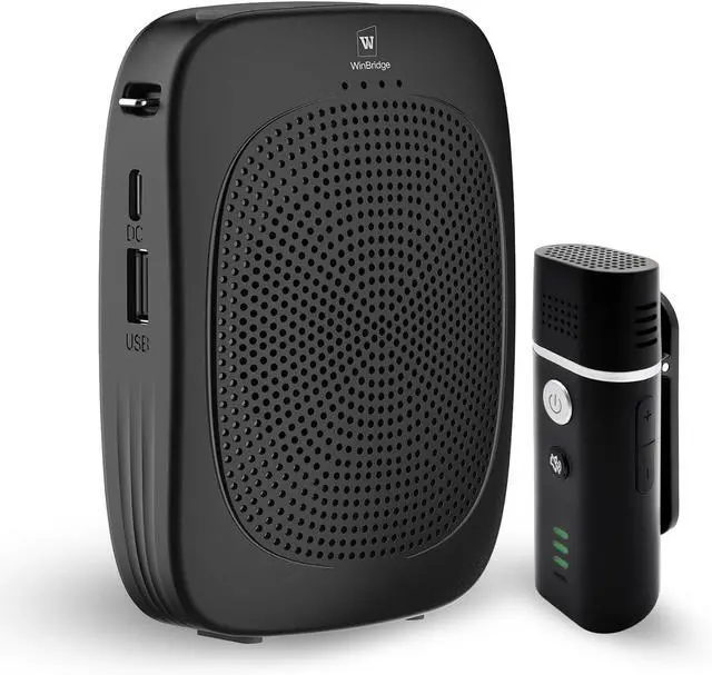 Main image of Bluetooth Voice Amplifier with Wireless Lavalier Lapel Microphone for Teachers, Portable Speaker Clip-On Microphone, Mini Megaphone PA System for Classroom/Yoga/Public Events C006