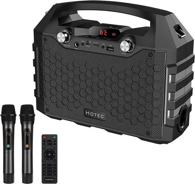 Main image of Wireless Bluetooth Portable PA Speaker System, Powerful Bluetooth Karaoke Machine with Dual Wireless Microphones for Karaoke, Wedding, Party, Teaching, Lecture, Church, Outdoor Indoor Activities