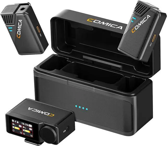 Main image of BooMax Wireless Lavalier Microphone System, 32-Bit Float Mic with 32GB Internal Recording, Touchscreen, Noise Cancellation, Dual Lapel Mics for iPhone, Android, DSLR, Camera, Video, Streaming