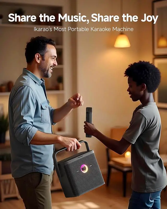 Alt view image 3 of 7 - Karaoke Machine for Adults Kids, with Lyrics Display Screen, WiFi Connect to YouTube & Karaoke App, 2 EQ Autotune Wireless Microphones Portable Karaokes PA System for Home Family Party Camping