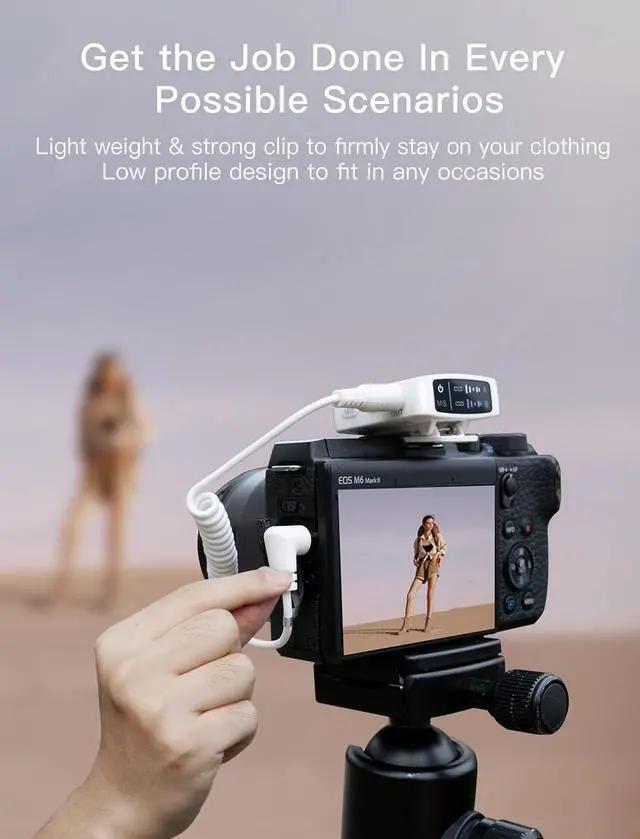 Alt view image 3 of 7 - Wireless Lavalier Microphone System, Lapel Dual Microphones Clip-on for Video Recording, Vlog, Interview, Podcast Mic Kit Compatible for iPhone, Camera, Smartphone, 30H Battery Life-M9 White