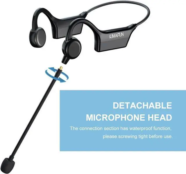 Alt view image 5 of 6 - KIMAFUN 2.4G Fitness Headset Wireless Microphone, IP67 Waterproof Sweatproof Microphone for Water Aerobics, Swimming Coach, Fitness Instructor, Yoga, Spinning, Training, Teaching, Speakers, GWP91