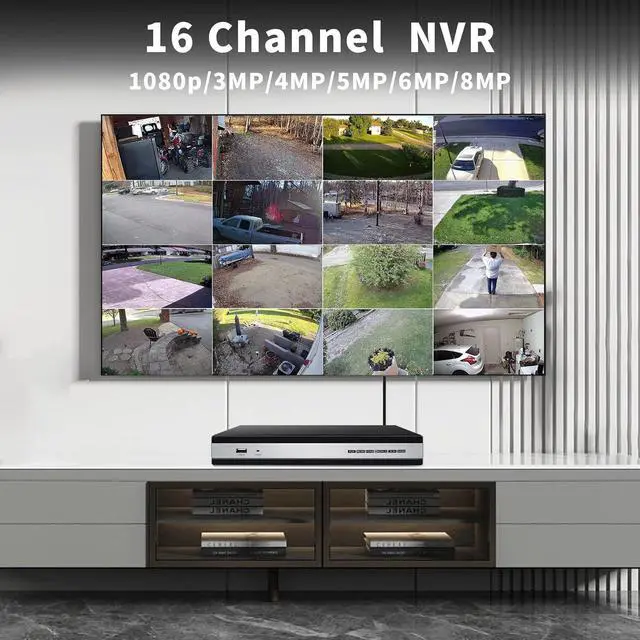 Alt view image 4 of 6 - 4K 16CH NVR(1080p/3MP/4MP/5MP/6MP/8MP) Network Video Recorder-Supports up to 8×8MP @25fps Home Security Camera System(No PoE Ports Included) Pre-Installed 4TB (Up to 6TB) Hard Drive