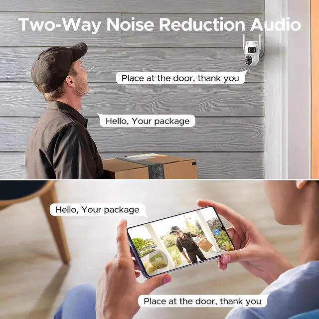 Alt view image 4 of 7 - Security Cameras Wireless Outdoor,  Home Security Camera System with 2K Dual Lens Color Night Vision, Auto Tracking, 2-Way Audio, 500GB HDD, 2.4G/5G WiFi & 10CH Expandable NVR