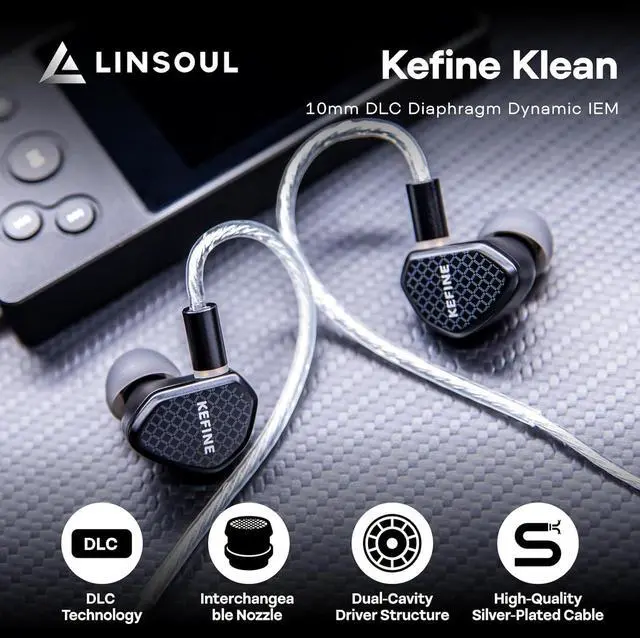 Alt view image 2 of 7 - Linsoul Kefine Klean in Ear Monitor,10mm DLC Diaphragm Dynamic Driver HiFi Earphones,Wired Gaming Earbuds Kiwi Ears Allegro Mini Portable IEM DAC, in Ear Monitor Amplifier