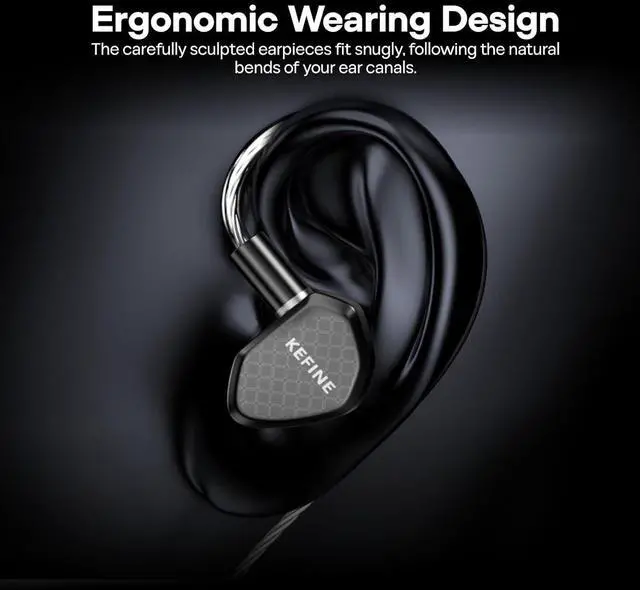 Alt view image 6 of 7 - Linsoul Kefine Klean in Ear Monitor,10mm DLC Diaphragm Dynamic Driver HiFi Earphones,Wired Gaming Earbuds Kiwi Ears Allegro Mini Portable IEM DAC, in Ear Monitor Amplifier