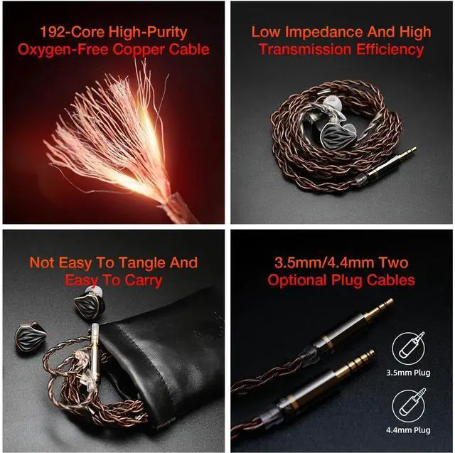 Alt view image 5 of 6 - MS3 in-Ear Monitors, 2BA+1DD Hybrid IEM Wired Earphones, Includes 3 Pneumatic Tuning Filters - Exclusive Adjustable Soundstage for Instruments, Detachable Cable for Audiophile/Musician 4.4 mm