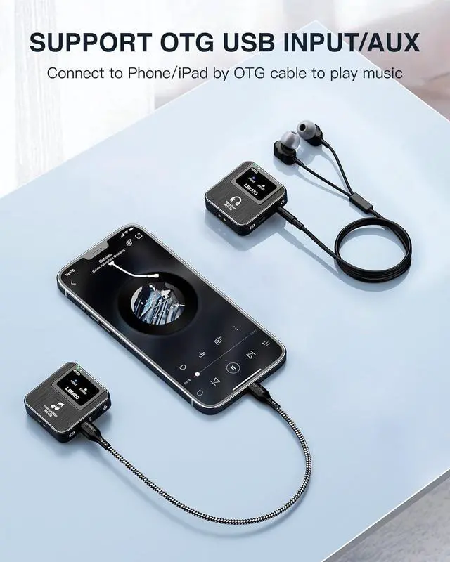 Alt view image 6 of 7 - Wireless in-Ear Monitor MS-20 Charging, 30H Battery Life with Box, 2.4G IEM System 1Transmitter 2 Receivers Auto-Pairing,OTG Support,One to More, in-Ear Monitoring for Studio,Live,Singer,Band