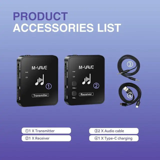 Alt view image 2 of 7 - Wireless in Ear Monitor System Earphone 2.4G Stereo, Mono, Low Latency, Transmitter Receiver System, Auto-Pairing, One to Many, IEM for Studio Rehearsal, Stage Rechargeable