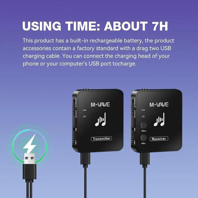 Alt view image 4 of 7 - Wireless in Ear Monitor System Earphone 2.4G Stereo, Mono, Low Latency, Transmitter Receiver System, Auto-Pairing, One to Many, IEM for Studio Rehearsal, Stage Rechargeable