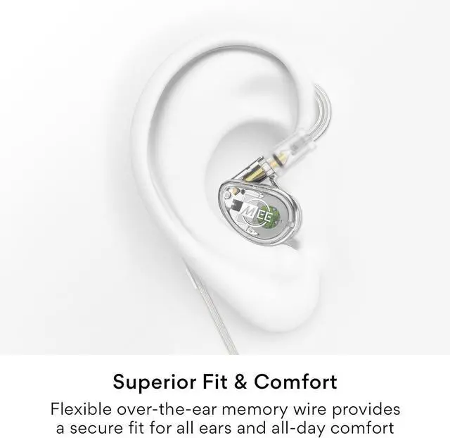 Alt view image 5 of 7 - Professional MX2 PRO Dual-Driver Hybrid Musician's in Ear Monitor Headphones with Dedicated Subwoofer for Realistic Bass, Noise Isolating Earphones with Detachable Cables, Transparent