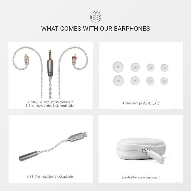 Alt view image 6 of 6 - MEZE AUDIO ALBA | Wired Earbuds in-Ear Monitor Headphones for Audiophiles | USB-C Adapter Included | Smartphone Compatible | Noise Isolating | Ergonomic Metal Chassis
